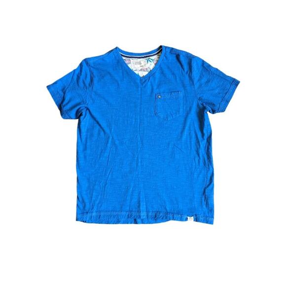Free Planet Slub Cotton V Neck Pocket Tee T Shirt Medium - Picture 1 of 3